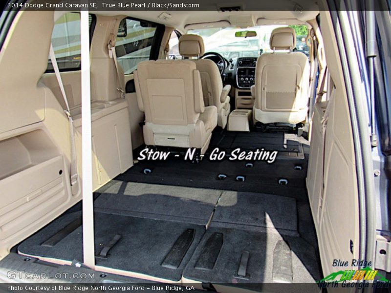 True Blue Pearl / Black/Sandstorm 2014 Dodge Grand Caravan SE