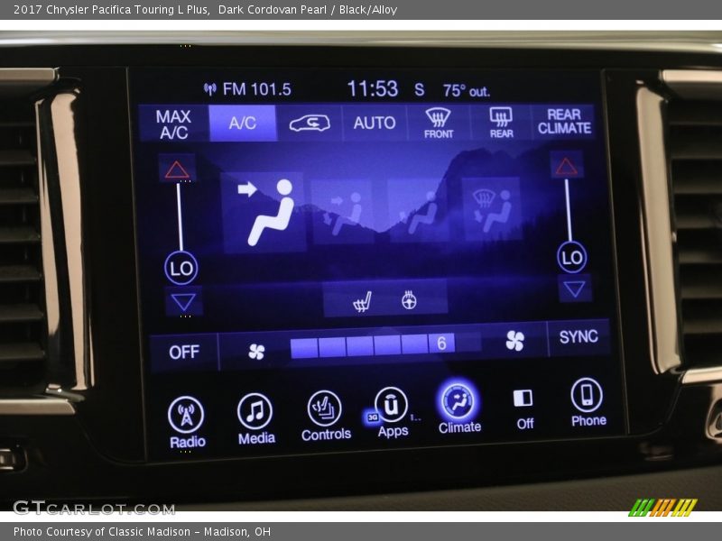 Dark Cordovan Pearl / Black/Alloy 2017 Chrysler Pacifica Touring L Plus
