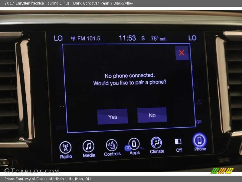 Dark Cordovan Pearl / Black/Alloy 2017 Chrysler Pacifica Touring L Plus