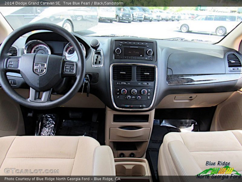 True Blue Pearl / Black/Sandstorm 2014 Dodge Grand Caravan SE
