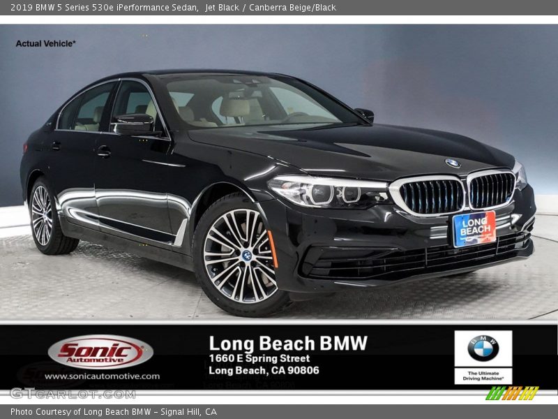 Jet Black / Canberra Beige/Black 2019 BMW 5 Series 530e iPerformance Sedan