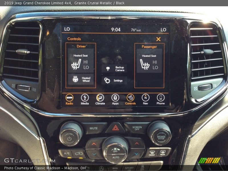 Controls of 2019 Grand Cherokee Limited 4x4