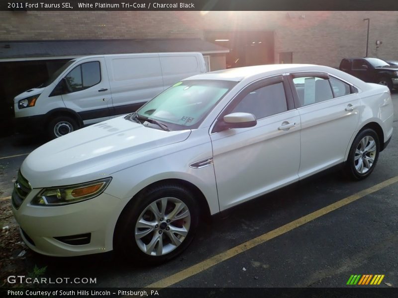 White Platinum Tri-Coat / Charcoal Black 2011 Ford Taurus SEL