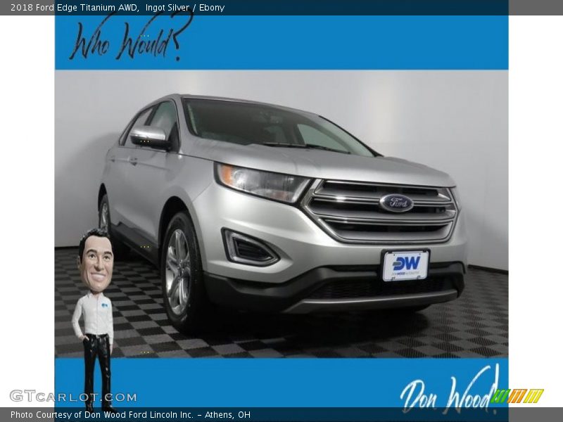 Ingot Silver / Ebony 2018 Ford Edge Titanium AWD