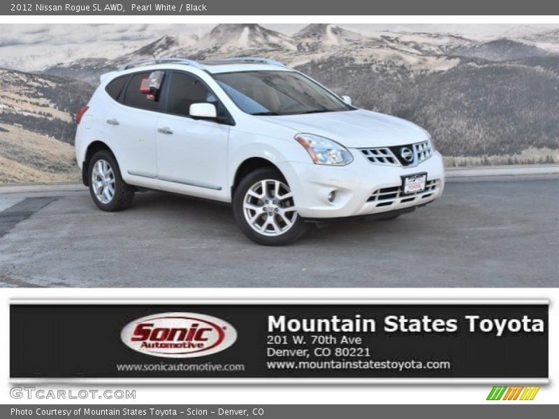 Pearl White / Black 2012 Nissan Rogue SL AWD