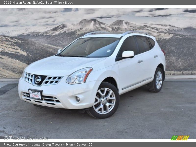Pearl White / Black 2012 Nissan Rogue SL AWD