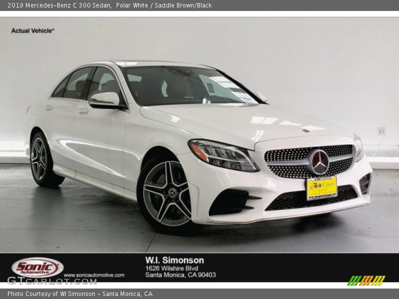 Polar White / Saddle Brown/Black 2019 Mercedes-Benz C 300 Sedan