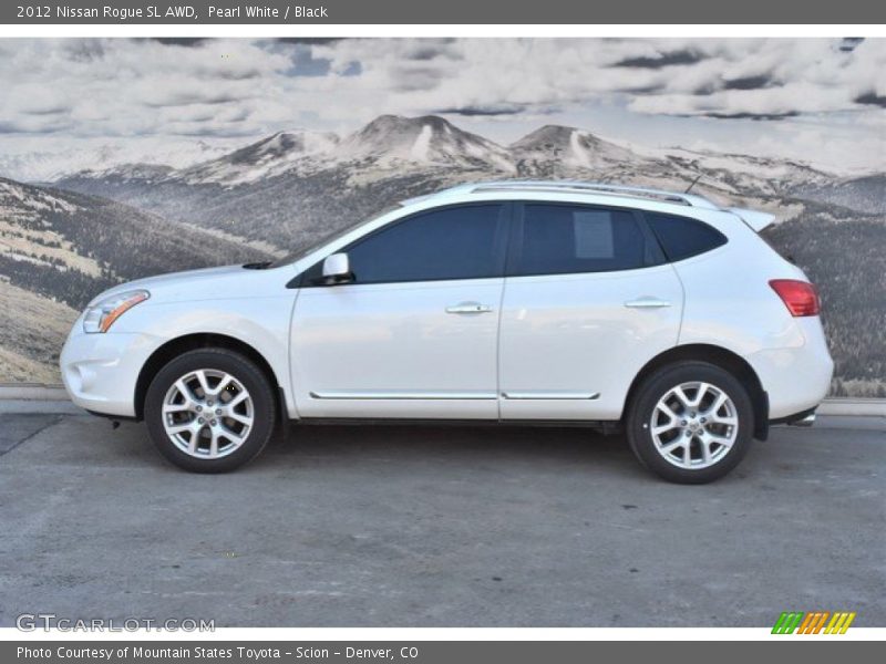 Pearl White / Black 2012 Nissan Rogue SL AWD