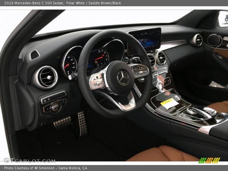 Polar White / Saddle Brown/Black 2019 Mercedes-Benz C 300 Sedan