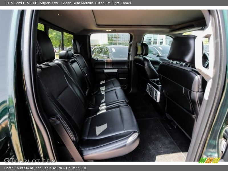 Green Gem Metallic / Medium Light Camel 2015 Ford F150 XLT SuperCrew