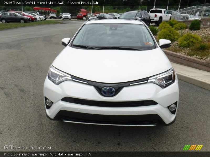 Blizzard Pearl / Ash 2016 Toyota RAV4 Limited Hybrid AWD