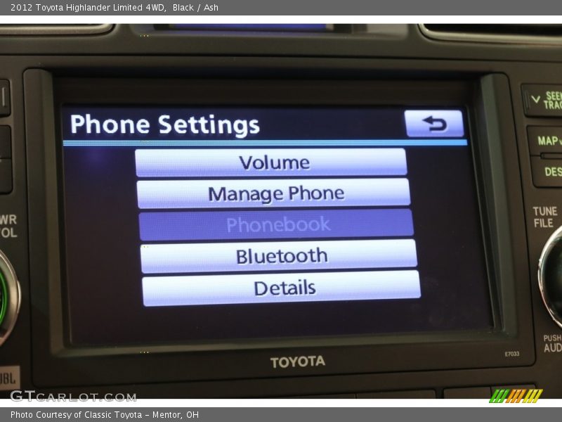 Black / Ash 2012 Toyota Highlander Limited 4WD