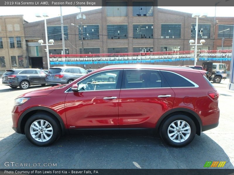 Passion Red / Stone Beige 2019 Kia Sorento LX AWD