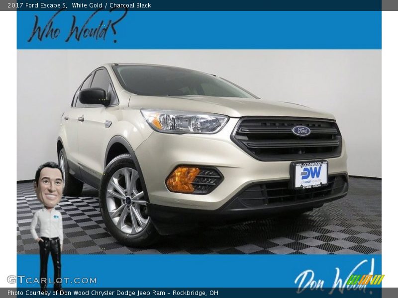 White Gold / Charcoal Black 2017 Ford Escape S