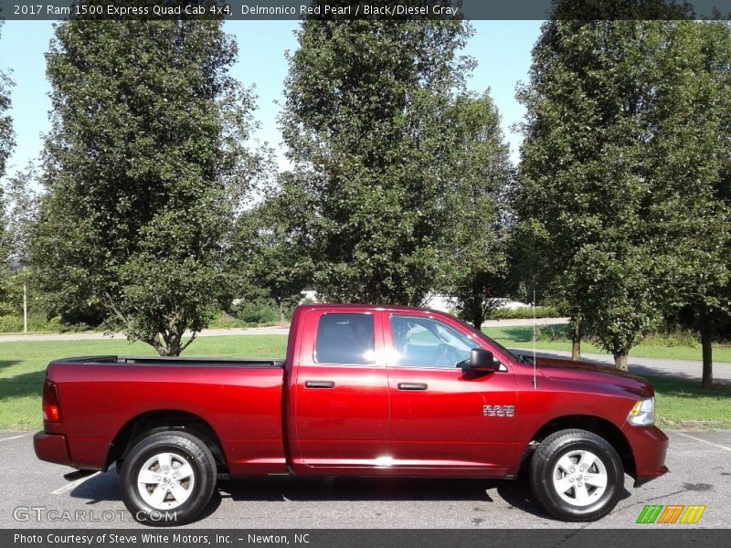 Delmonico Red Pearl / Black/Diesel Gray 2017 Ram 1500 Express Quad Cab 4x4