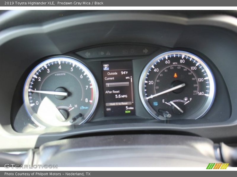 Predawn Gray Mica / Black 2019 Toyota Highlander XLE