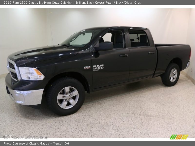 Brilliant Black Crystal Pearl / Black/Diesel Gray 2019 Ram 1500 Classic Big Horn Quad Cab 4x4