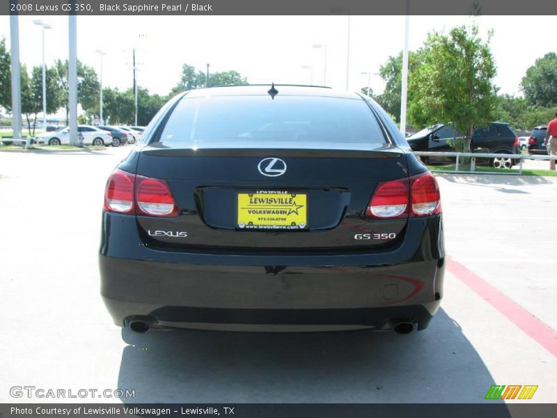 Black Sapphire Pearl / Black 2008 Lexus GS 350