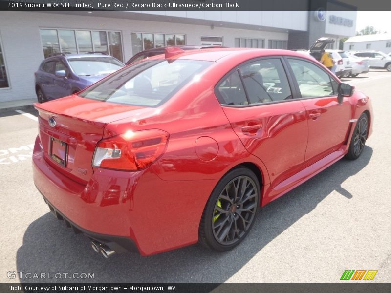 Pure Red / Recaro Black Ultrasuede/Carbon Black 2019 Subaru WRX STI Limited