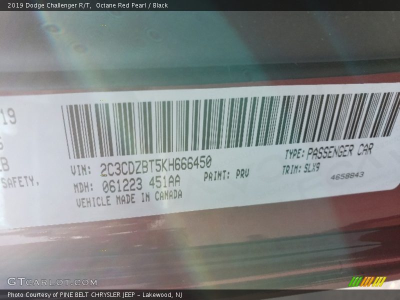 Octane Red Pearl / Black 2019 Dodge Challenger R/T