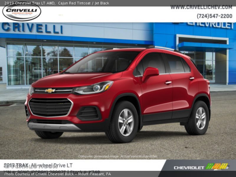 Cajun Red Tintcoat / Jet Black 2019 Chevrolet Trax LT AWD