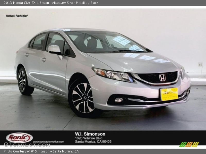Alabaster Silver Metallic / Black 2013 Honda Civic EX-L Sedan