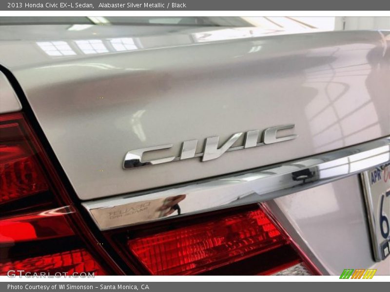 Alabaster Silver Metallic / Black 2013 Honda Civic EX-L Sedan