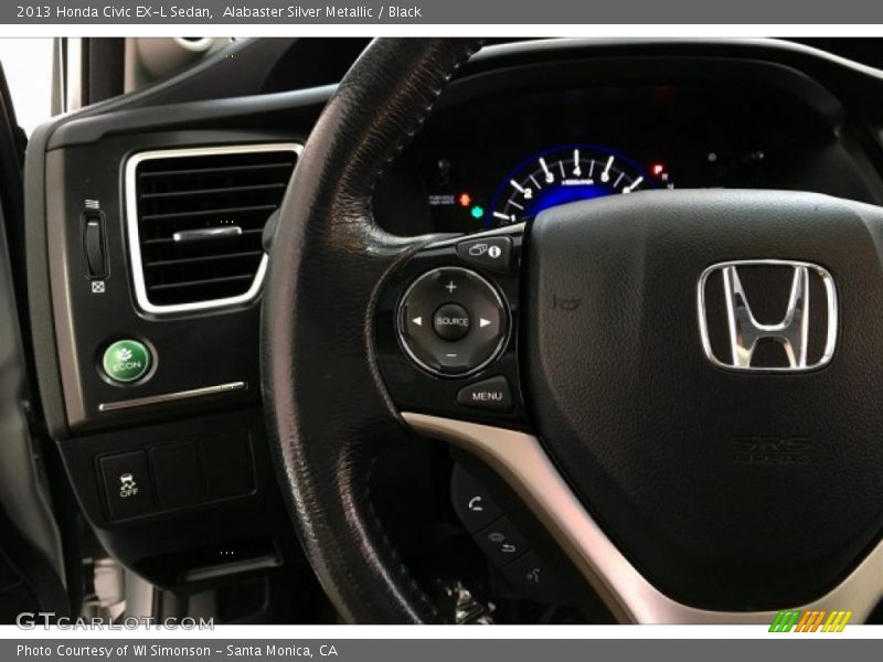 Alabaster Silver Metallic / Black 2013 Honda Civic EX-L Sedan