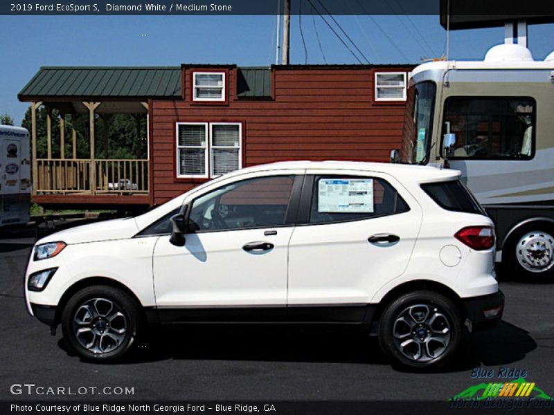 Diamond White / Medium Stone 2019 Ford EcoSport S