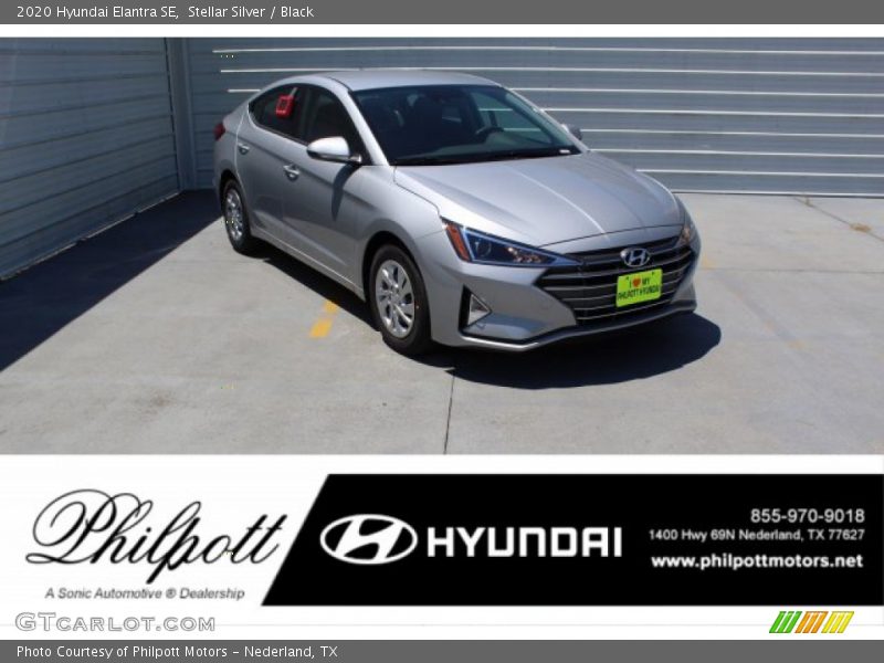Stellar Silver / Black 2020 Hyundai Elantra SE