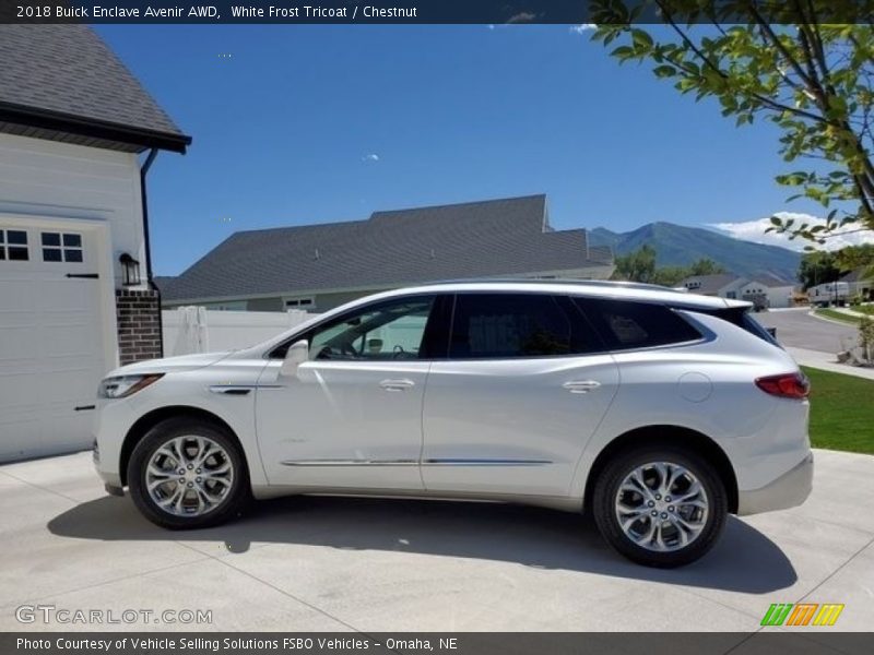 White Frost Tricoat / Chestnut 2018 Buick Enclave Avenir AWD