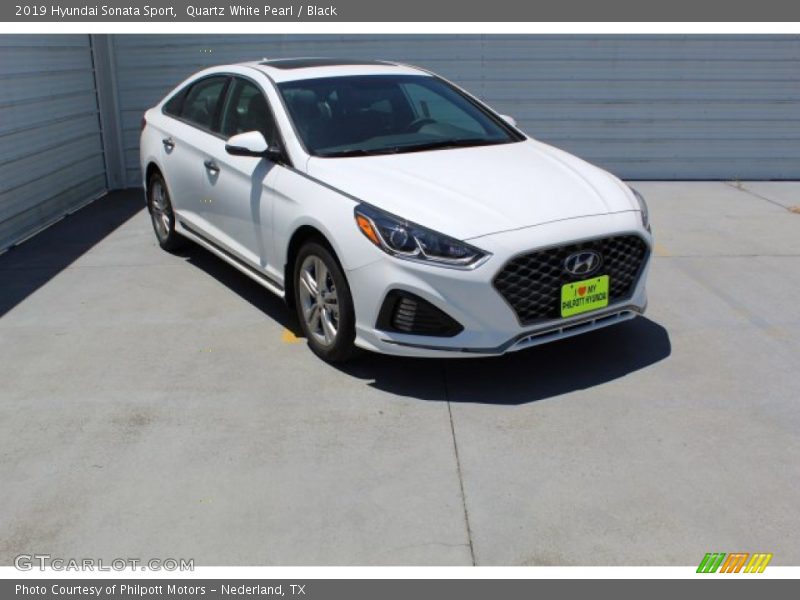 Quartz White Pearl / Black 2019 Hyundai Sonata Sport