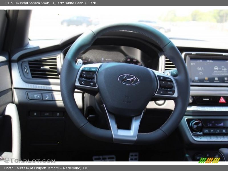 Quartz White Pearl / Black 2019 Hyundai Sonata Sport