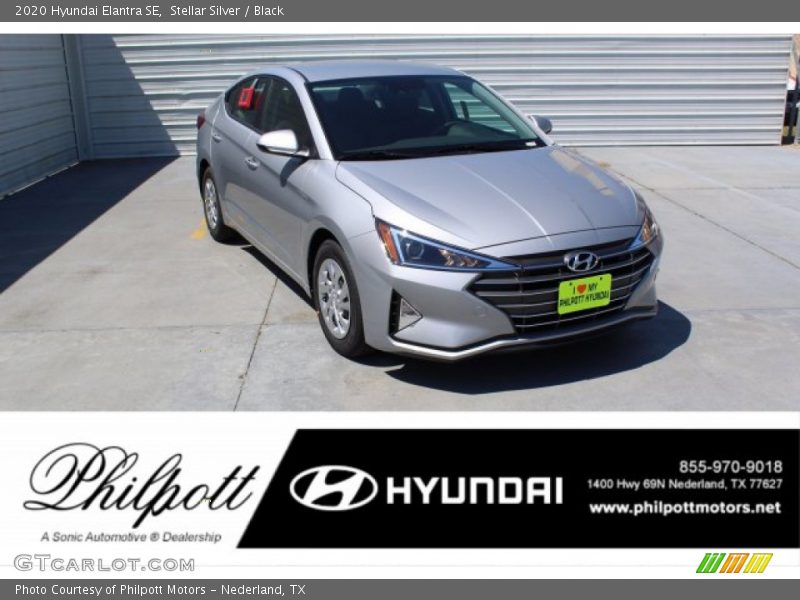 Stellar Silver / Black 2020 Hyundai Elantra SE