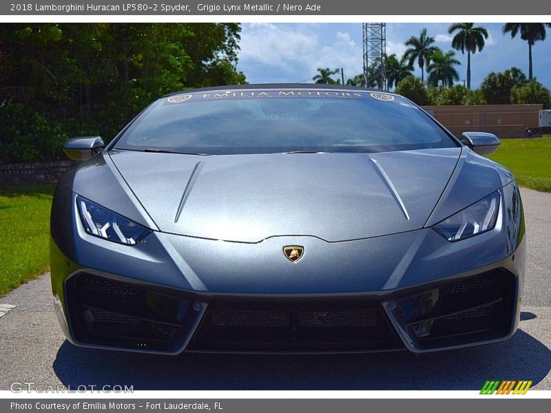 Grigio Lynx Metallic / Nero Ade 2018 Lamborghini Huracan LP580-2 Spyder