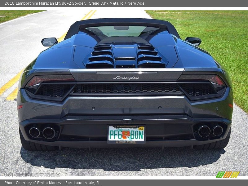 Grigio Lynx Metallic / Nero Ade 2018 Lamborghini Huracan LP580-2 Spyder