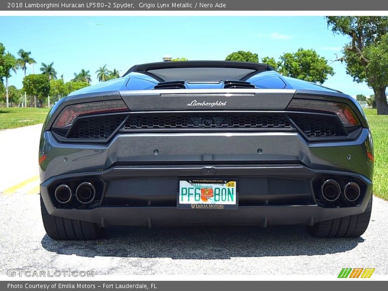 Grigio Lynx Metallic / Nero Ade 2018 Lamborghini Huracan LP580-2 Spyder