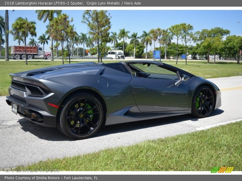 Grigio Lynx Metallic / Nero Ade 2018 Lamborghini Huracan LP580-2 Spyder