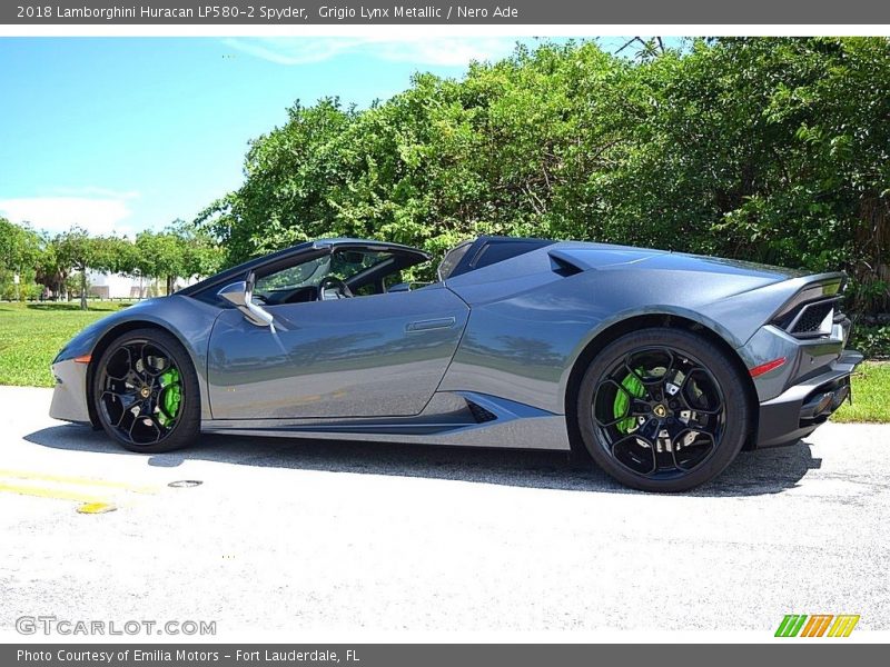 Grigio Lynx Metallic / Nero Ade 2018 Lamborghini Huracan LP580-2 Spyder