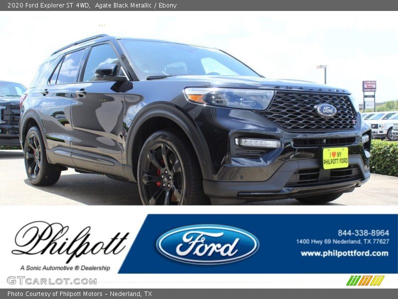 Agate Black Metallic / Ebony 2020 Ford Explorer ST 4WD