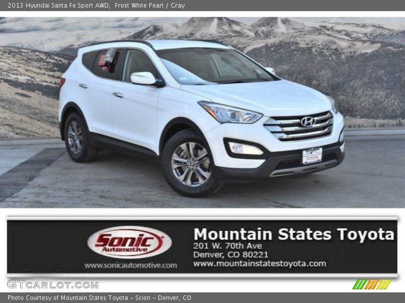 Frost White Pearl / Gray 2013 Hyundai Santa Fe Sport AWD