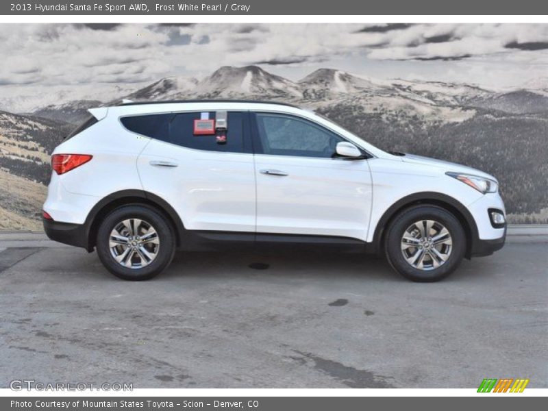 Frost White Pearl / Gray 2013 Hyundai Santa Fe Sport AWD