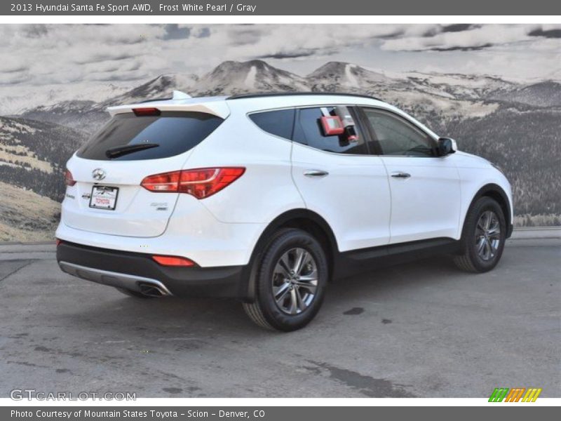 Frost White Pearl / Gray 2013 Hyundai Santa Fe Sport AWD