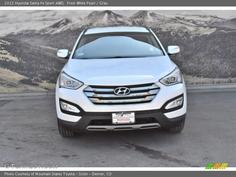 Frost White Pearl / Gray 2013 Hyundai Santa Fe Sport AWD