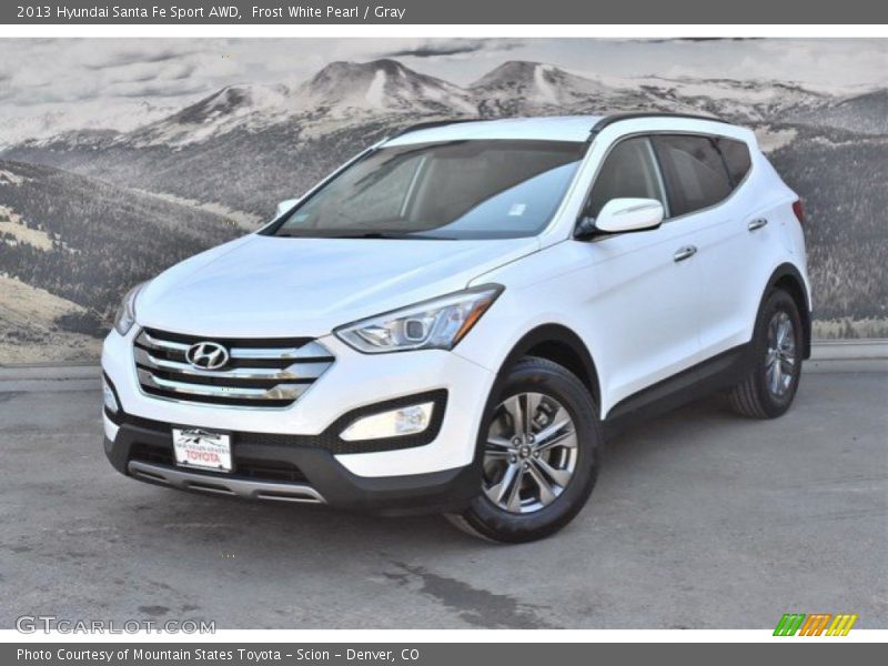Frost White Pearl / Gray 2013 Hyundai Santa Fe Sport AWD