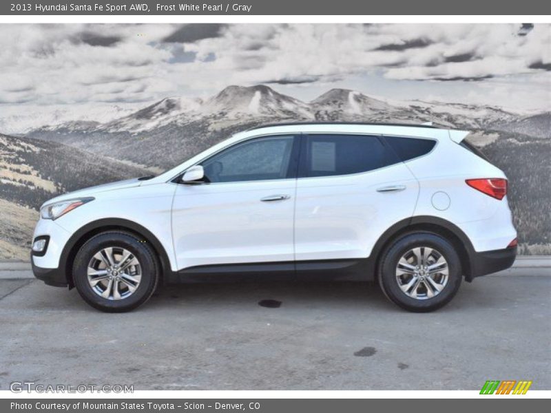 Frost White Pearl / Gray 2013 Hyundai Santa Fe Sport AWD
