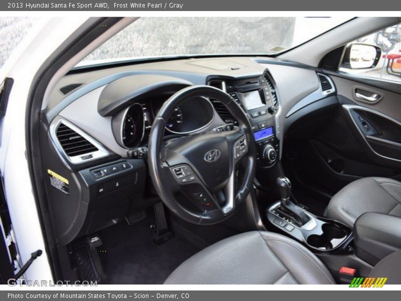 Frost White Pearl / Gray 2013 Hyundai Santa Fe Sport AWD