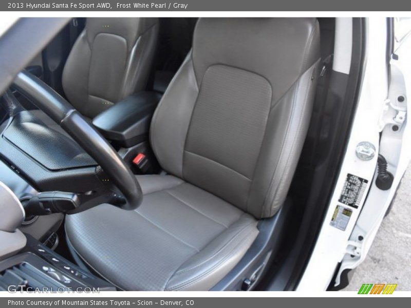 Frost White Pearl / Gray 2013 Hyundai Santa Fe Sport AWD