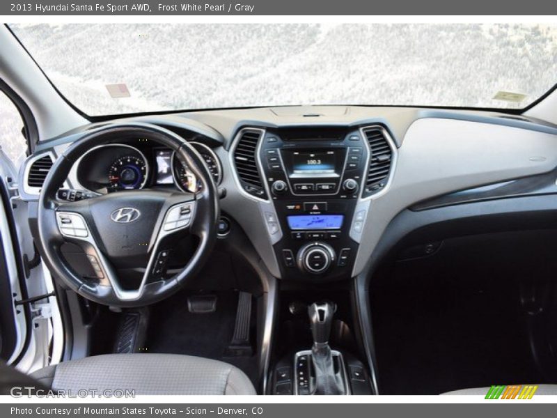 Frost White Pearl / Gray 2013 Hyundai Santa Fe Sport AWD