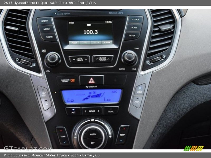 Frost White Pearl / Gray 2013 Hyundai Santa Fe Sport AWD